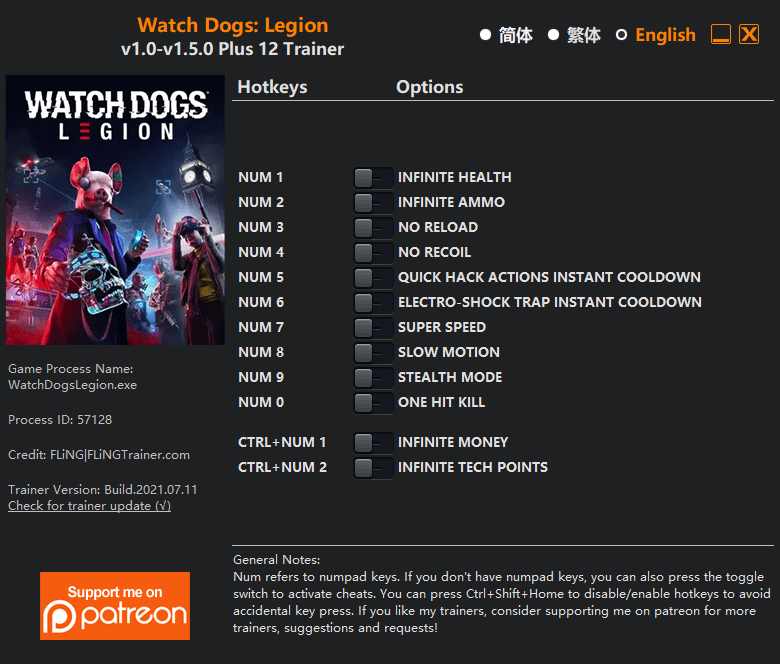 ترینر بازی Watch Dogs Legion