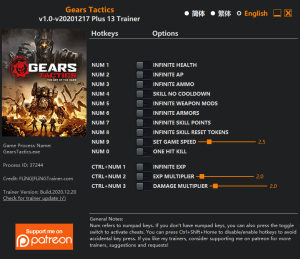 ترینر بازی Gears Tactics Jacked